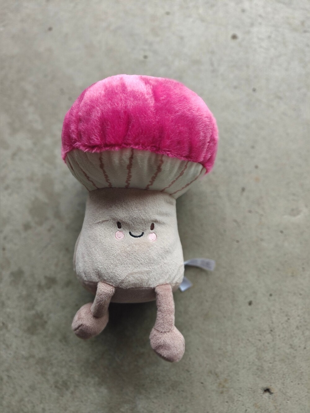 The Petting Zoo Recycled Mushroom Plush Stuffed Animal Pink Beige 1994